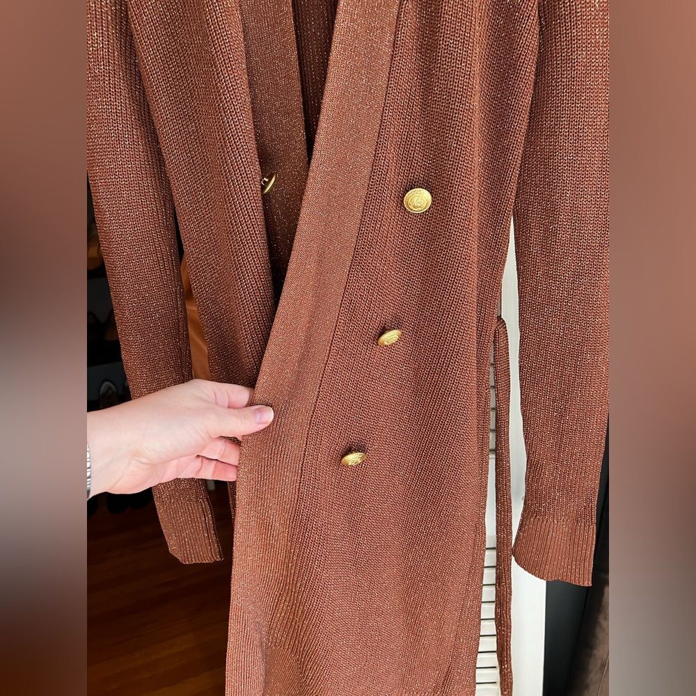 L'AGENCE Noe Double Breasted Copper Cardigan Sweater - Picture 13 of 16